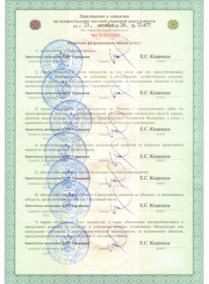 Лицензия на охранную деятельность стр 2